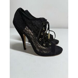 Victoria’s Secret Size 7,5 Black Lacie Tie Lace Up Heels / Stilettos